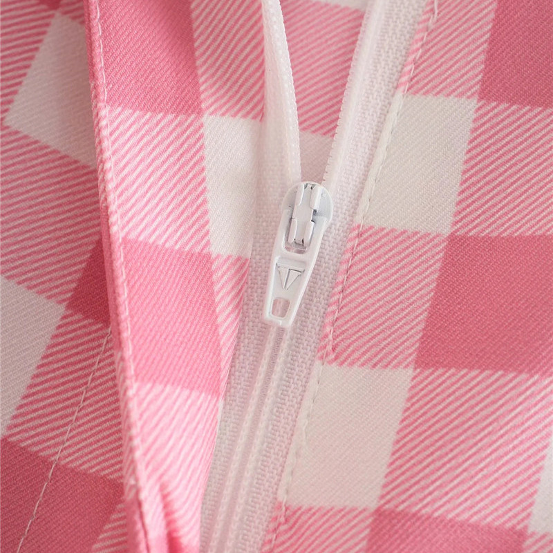 Merodi Office Lady Fashion Roz Carid Cost Bumbac Pantaloni Lungi Femei 2021 Vara Za Talie Înaltă Fermoar Pantaloni Drepți Chic