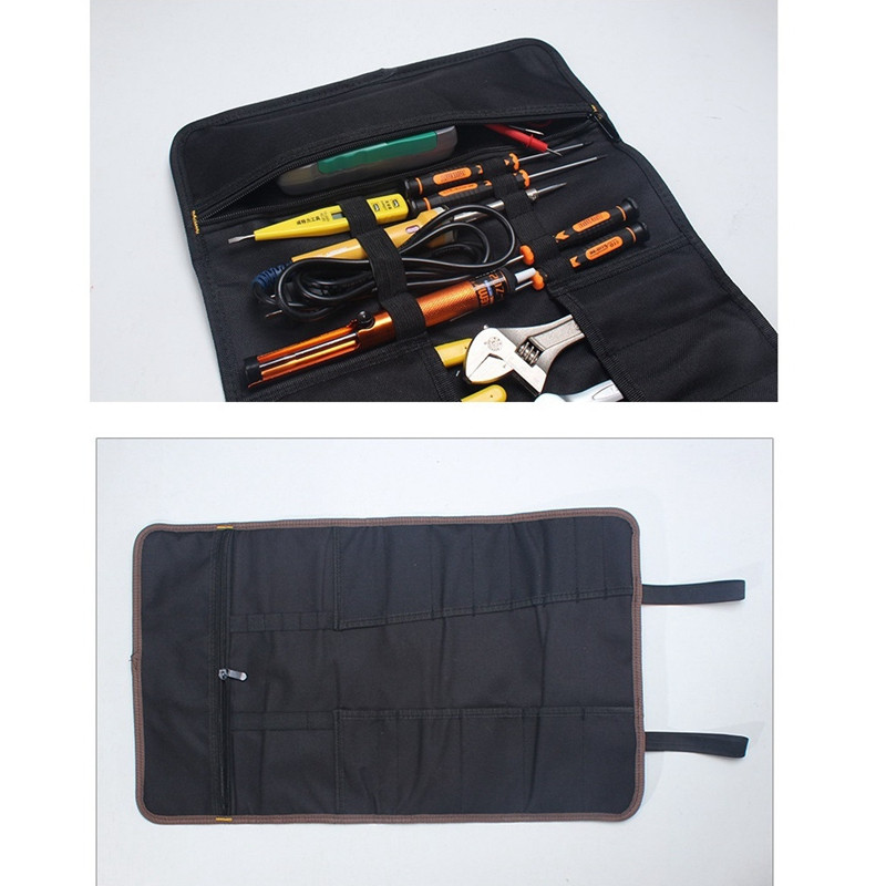 Mutrivõtme rullimistööriista rullkott taskutega, veekindel lõuendist mutrivõtme rullikott meistrimeeste jaoks