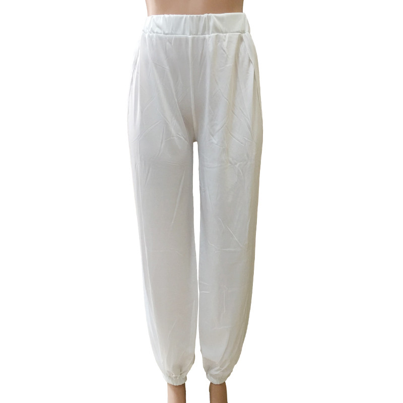 2022. g. Jaunas sieviešu bikses ar augstu šķēlumu Bloomers Vasaras vienkrāsainas vidukļa vidukļa brīvas hipiju harēma bikses Sieviešu modes deju bikses 3XL