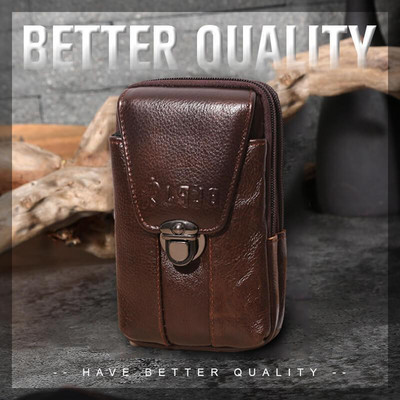 Μικρή τσάντα μέσης από πραγματικό δέρμα ανδρικό casual design Μικρή τσάντα μέσης από δέρμα αγελάδας με γάντζο μόδας τσάντα 5,5" Τηλεφωνική θήκη ζώνης μέσης Θήκη τσιγάρων