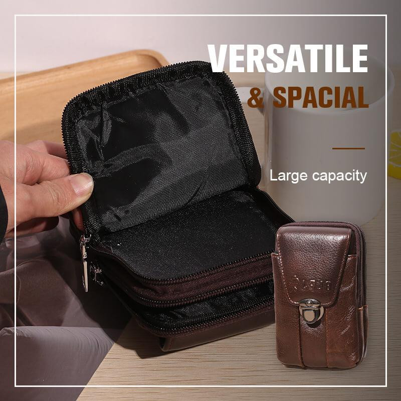 Μικρή τσάντα μέσης από πραγματικό δέρμα ανδρικό casual design Μικρή τσάντα μέσης από δέρμα αγελάδας με γάντζο μόδας τσάντα 5,5" Τηλεφωνική θήκη ζώνης μέσης Θήκη τσιγάρων