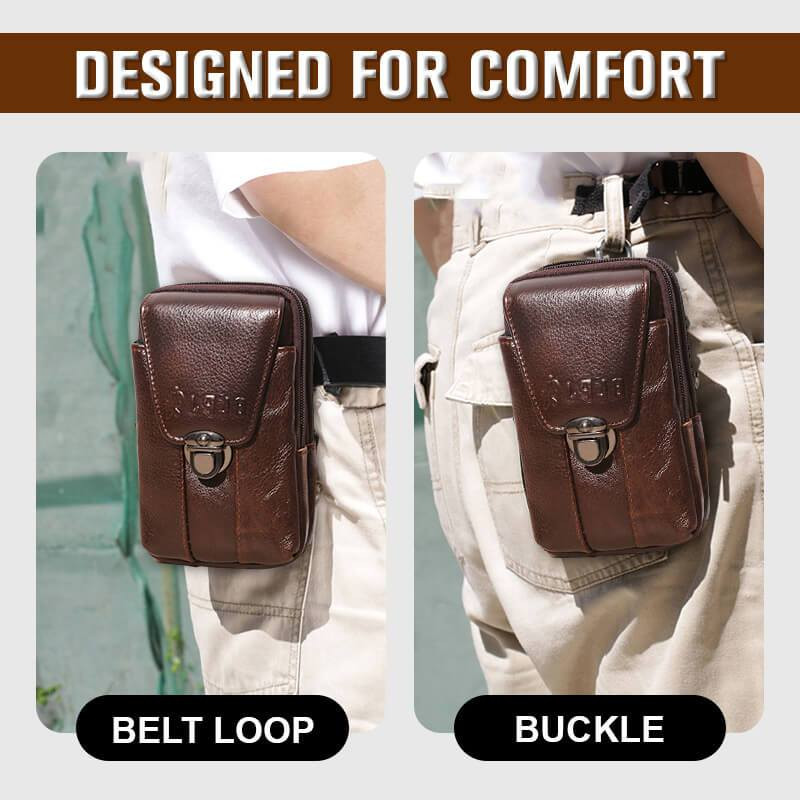 Μικρή τσάντα μέσης από πραγματικό δέρμα ανδρικό casual design Μικρή τσάντα μέσης από δέρμα αγελάδας με γάντζο μόδας τσάντα 5,5" Τηλεφωνική θήκη ζώνης μέσης Θήκη τσιγάρων
