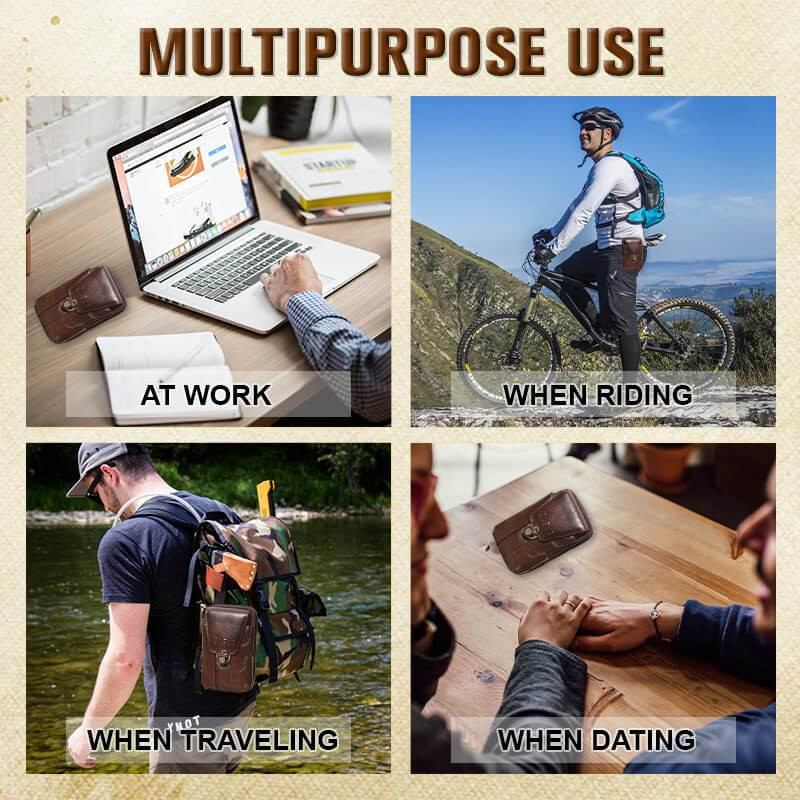 Μικρή τσάντα μέσης από πραγματικό δέρμα ανδρικό casual design Μικρή τσάντα μέσης από δέρμα αγελάδας με γάντζο μόδας τσάντα 5,5" Τηλεφωνική θήκη ζώνης μέσης Θήκη τσιγάρων