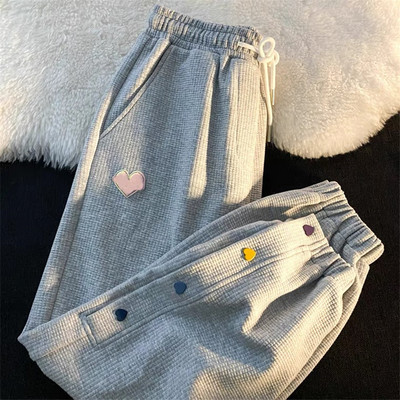 Dámske tepláky Limiguyue Y2K Chic s gombíkmi, kawaii šnurovacie, široké, s vysokým pásom, vaflové, cargo, bloomers