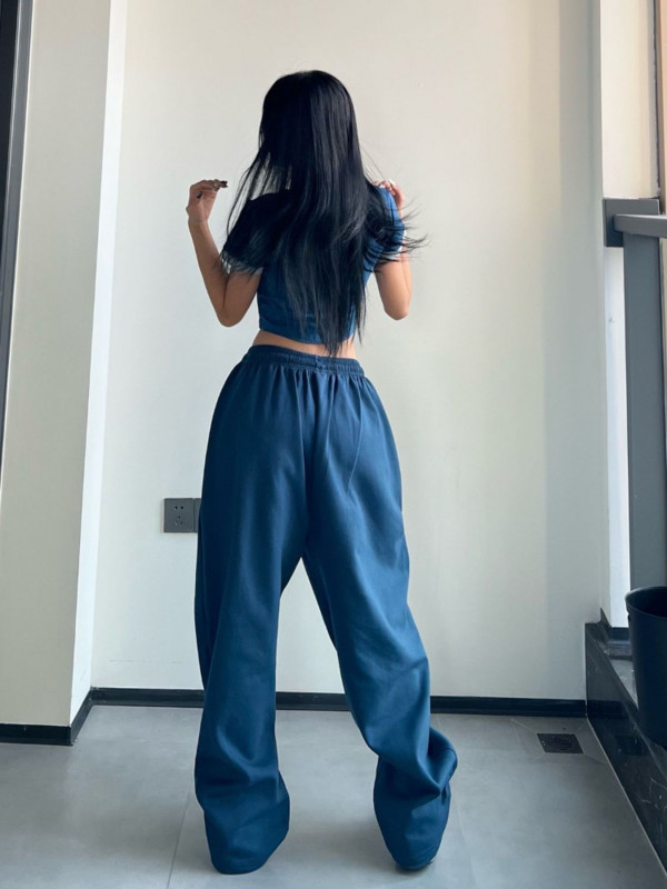 HOUZHOU Hippie Y2K zilas skriešanas sporta bikses Sieviešu Kpop Streetwear Lielizmēra melnas sporta bikses Sieviešu gotikas baggy Jogger bikses