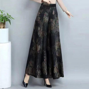 Γυναικεία Ρούχα Κορεατικής εκτύπωσης Σιφόν Ψηλόμεσο Φαρδύ Παντελόνι Καλοκαιρινό Γραφείο Lady Floral Λεπτό Φαρδύ Γυναικείο Παντελόνι Plus Size
