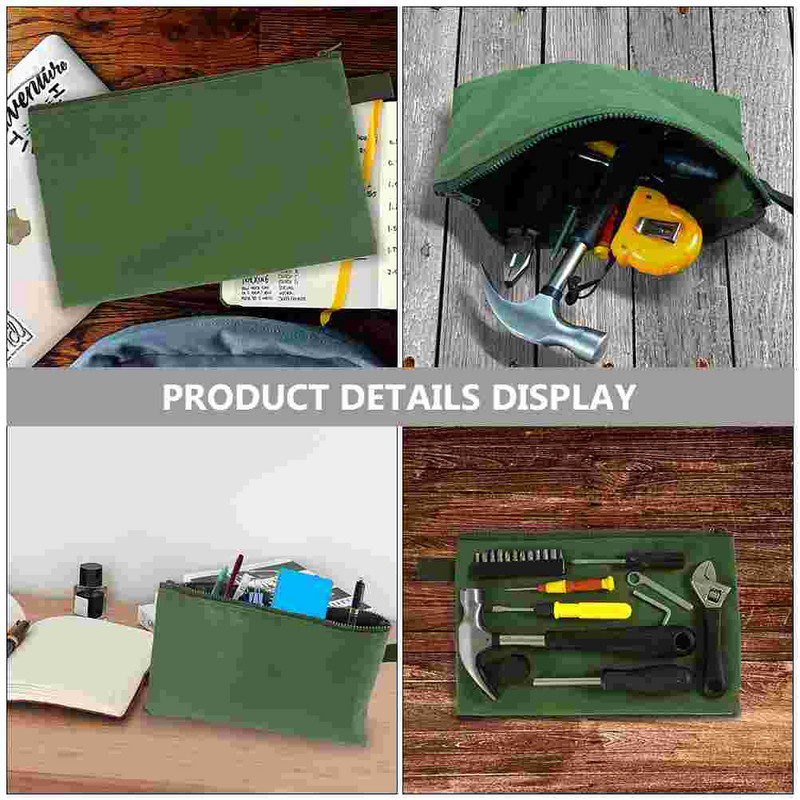 6db szerszámtáska cipzáras tok Többcélú tárolótáska Vászon szerszámtáska táska