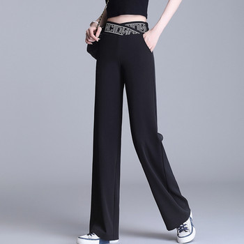 Γυναικεία φαρδιά παντελόνια υπερμεγέθη κορεάτικα ρούχα μόδας 2023 Σέξι πάτο Κομψό ψηλόμεσο φαρδύ μαύρο λευκό παντελόνι Y2k XXXL