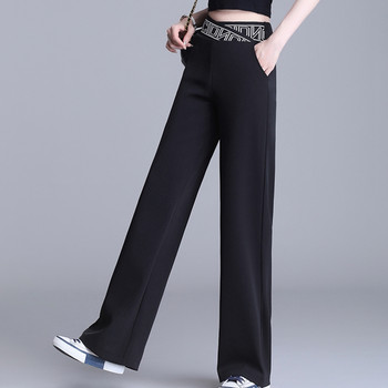 Γυναικεία φαρδιά παντελόνια υπερμεγέθη κορεάτικα ρούχα μόδας 2023 Σέξι πάτο Κομψό ψηλόμεσο φαρδύ μαύρο λευκό παντελόνι Y2k XXXL