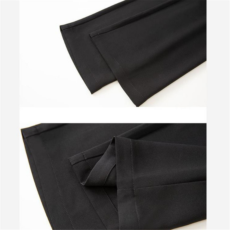 Kivehető Faux Pearl strasszos Chan fekete öltöny nadrág koreai gótikus magas derekú egyenes szárú nadrág Harajuku női Y2k nadrág