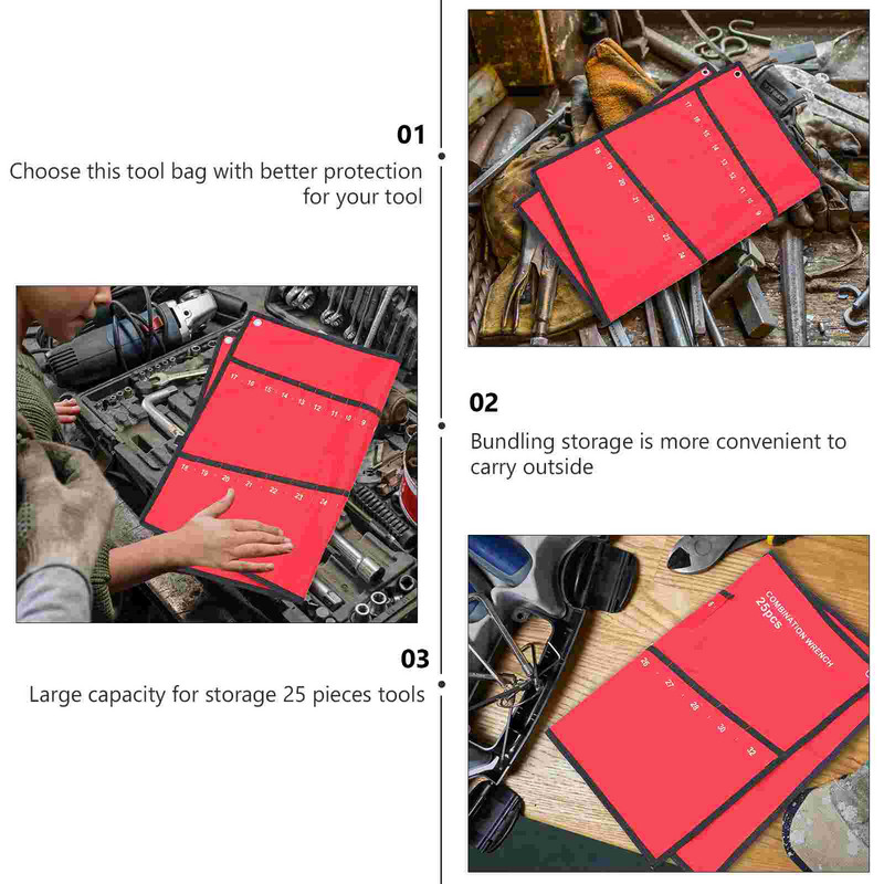 Veržliarakčio maišelio įrankio drobės suvyniojimo rinkinys Daugiafunkcis maišelio įrankių laikymo stovas