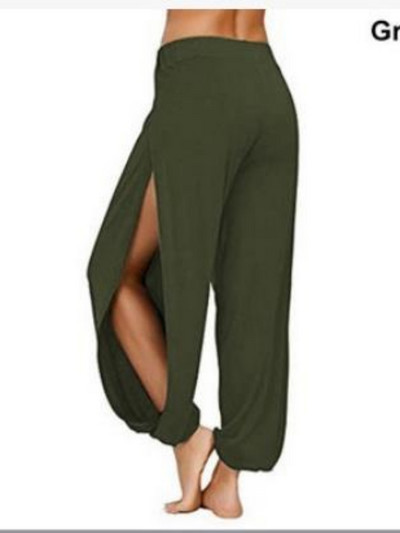 Merry Pretty Summer Magas hasítású Haren Nadrág Női Solid Hippi Harem Széles nadrág Nadrág S-3XL