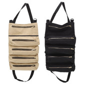 Κρεμαστή τσάντα αποθήκευσης αυτοκινήτου Μεγάλης χωρητικότητας Roll-up Tools Θήκη 5 τσέπες Υλικό καμβά Κρεμαστό σχέδιο Σχέδιο φερμουάρ για εξωτερικούς χώρους