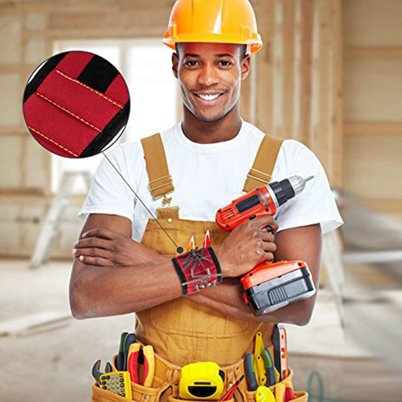 Stipri magnetinė apyrankė Poliesterio magnetai Nešiojamas krepšys Elektriko įrankių krepšys Sraigtai Grąžto laikiklis Taisymo Įrankiai Diržo vinys antgaliai