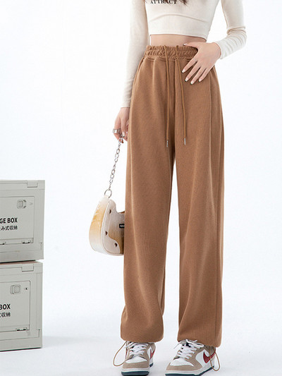 Zilas sporta bikses sievietēm Vasaras Baggy bikses ar augstu vidukli Joger platas bikses Pavasara sieviešu sporta bikses vasaras sporta bikses