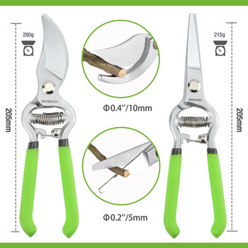 WORKPRO 2PC Комплект ножици за подрязване Градински инструменти Ножици Галванопластика Градински инструменти За градина