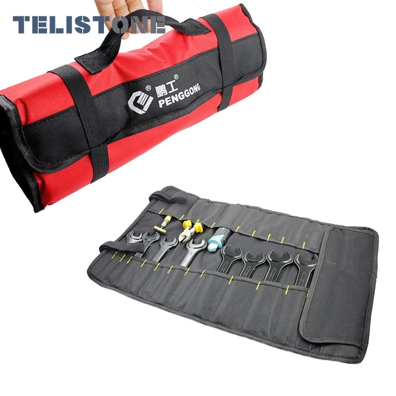 Daudzfunkciju rullīšu instrumentu somas Oxford Canvas Praktiski rokturi Somas Kalts Elektriķa pārnēsāšanas instrumentu komplekts Instrumentu pakotne