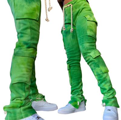 Sügistalvised paksud naiste kamuflaažipüksid ja püksid, nööriga Jogger, virnastatud küljetaskutega higipüksid