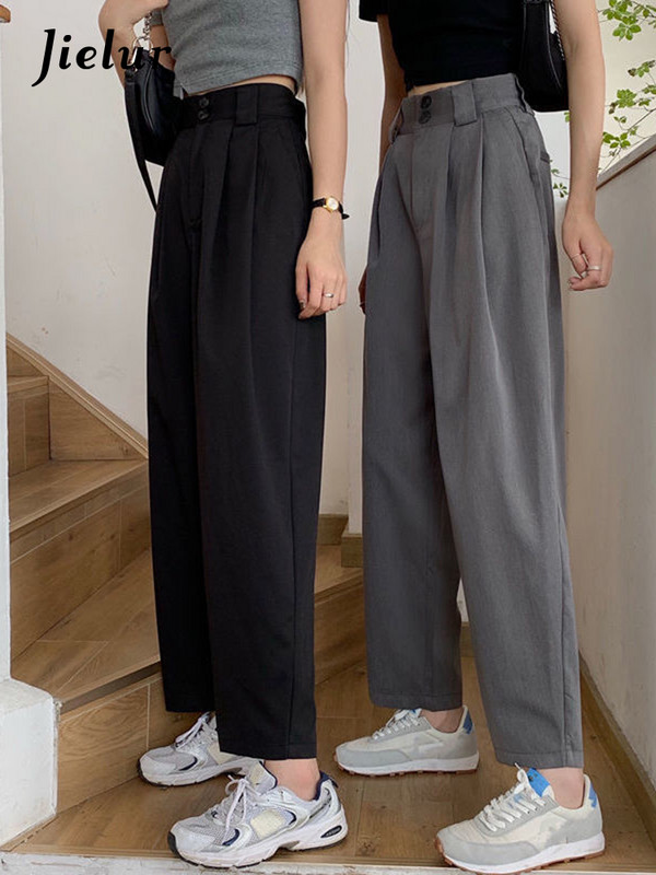 Jielur ίσιο παντελόνι Γυναικείο στυλ Bf Κομψό μοντέρνο παντελόνι μέχρι τον αστράγαλο Καλοκαιρινό Νέο All-Match College Classic Teens Pantalones Hot