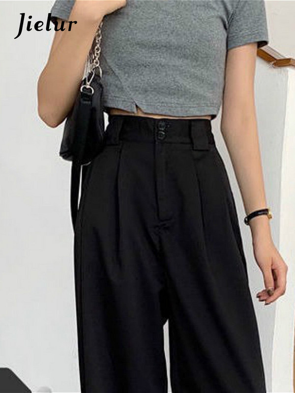 Jielur ίσιο παντελόνι Γυναικείο στυλ Bf Κομψό μοντέρνο παντελόνι μέχρι τον αστράγαλο Καλοκαιρινό Νέο All-Match College Classic Teens Pantalones Hot