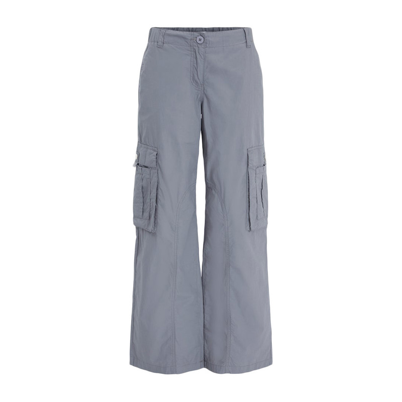 Sieviešu ikdienas bikses vienkrāsains ar zemu vidukli, garas, taisnas kājas bikses, kas paredzētas pavasarim rudenim pelēkas/baltas S/M/L