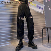 Γυναικεία παντελόνια Cargo 2021 Fashion Punk Jogger Παντελόνια Harajuku Streetwear All-match Άνοιξη μέχρι τον αστράγαλο Αισθητικό Μαύρο Φθινόπωρο Νέο