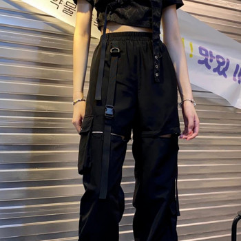 Γυναικεία παντελόνια Cargo 2021 Fashion Punk Jogger Παντελόνια Harajuku Streetwear All-match Άνοιξη μέχρι τον αστράγαλο Αισθητικό Μαύρο Φθινόπωρο Νέο