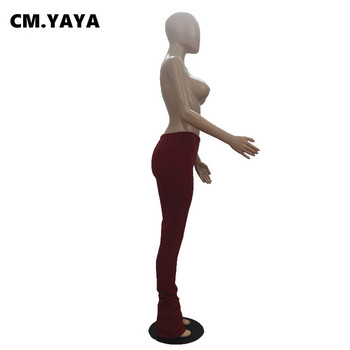 CM.YAYA Γυναικεία παντελόνια σε όλο το μήκος Skinny ελαστικό ψηλόμεσο μασίφ παντελόνι Flare γυναικεία casual παντελόνια Άνοιξη Νέα μόδα