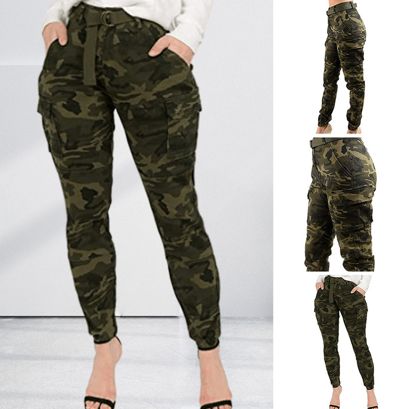Tavaszi női nagy méretű 3xl Camo Jogger Cargo Pants magas derekú karcsú alkalmi nadrágok futó nőknek, sétálva légáteresztő nadrágok