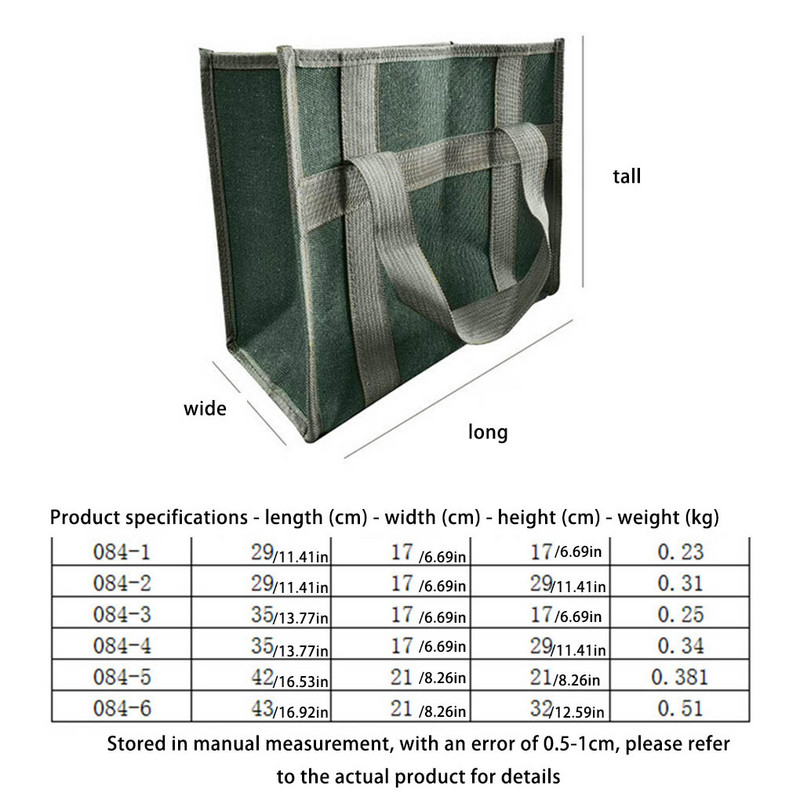Vászon szerszámtároló táska hordozható csere nagy kapacitású daráló csavarkulcs csavarhúzó kézitáska tasak rendező 43x32x21cm