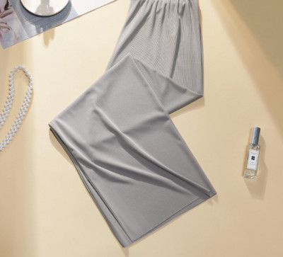 Ice Silk tanke ljetne hlače za žene cool osjećaj Elastične široke ravne hlače visokog struka široke nogavice nove ležerne hlače