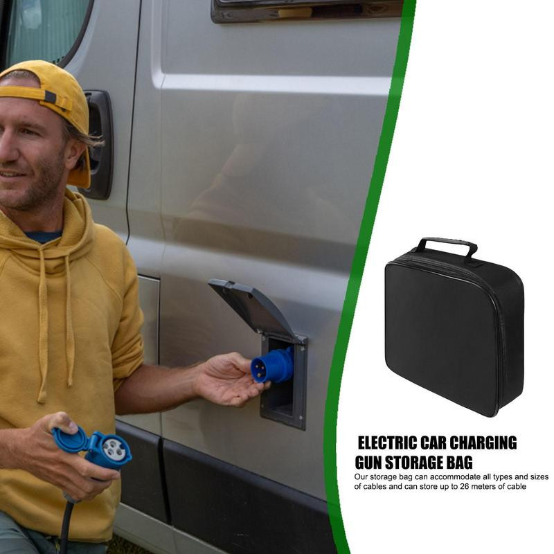 Automobiļu akumulatoru džemperu kabeļi Soma Lieljaudas 600D Oksfordas audums, ūdensnecaurlaidīgs automašīnu šļūtenes, glabāšana pagarinātāju uzlādes kabeļiem