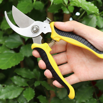 7,5-инчова тежка градинска байпасна ножица за подрязване, тримери за овощни дървета, ръчна ножица, ножове SK5, дръжка против приплъзване, пружинен превключвател
