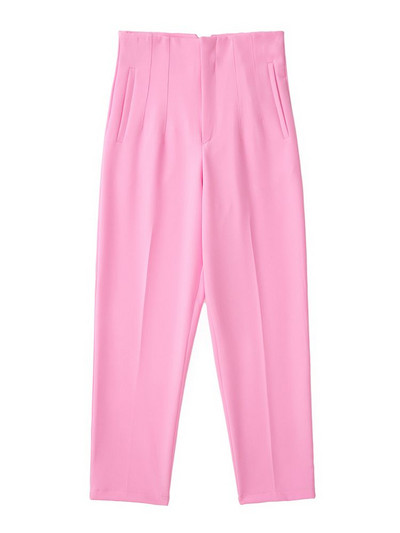 ZEVITY Sievietēm Modes Priekšējās Welt Kabatas Detaļas Šuves Bikses Vintage Augsts Viduklis Rāvējslēdzējs Fly Sieviešu potītes Bikses Mujer P1