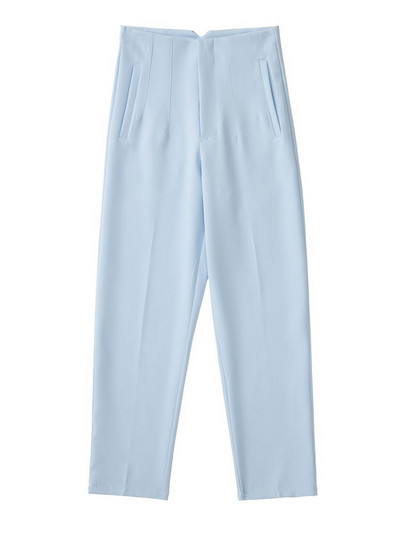 ZEVITY Sievietēm Modes Priekšējās Welt Kabatas Detaļas Šuves Bikses Vintage Augsts Viduklis Rāvējslēdzējs Fly Sieviešu potītes Bikses Mujer P1