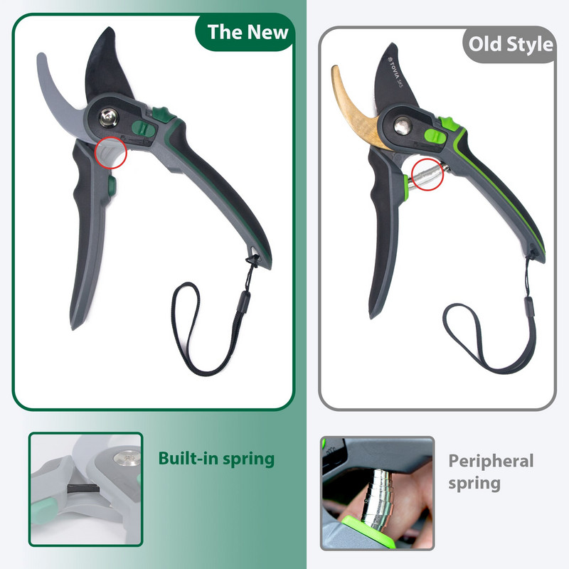 Kerti metszőolló SK5 pengéjű metszőolló Beépített rugó bonsai gyümölcsfákhoz Virágágak Kerti metszőolló