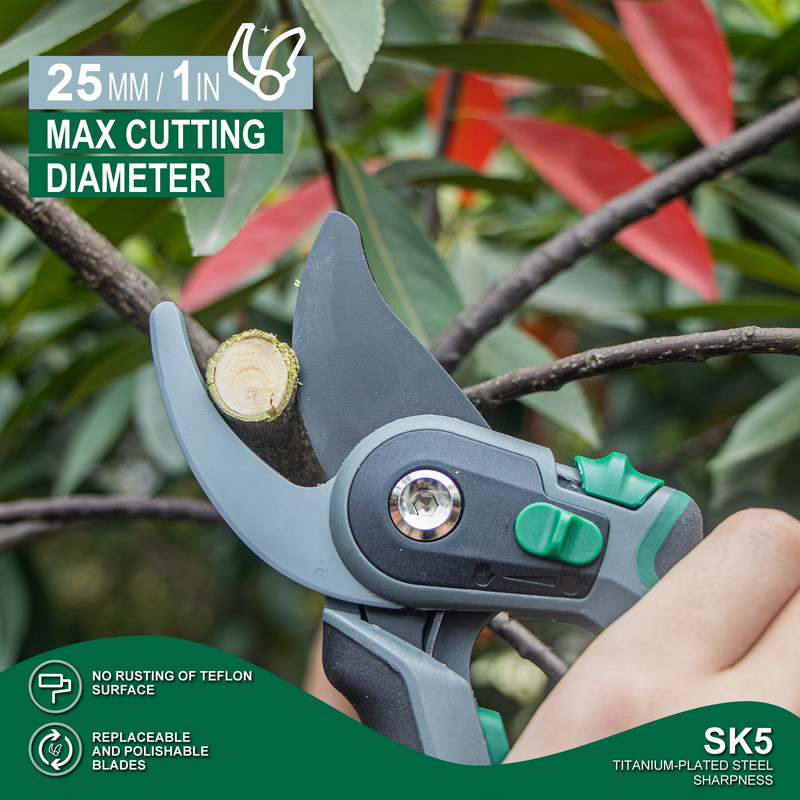 Kerti metszőolló SK5 pengéjű metszőolló Beépített rugó bonsai gyümölcsfákhoz Virágágak Kerti metszőolló