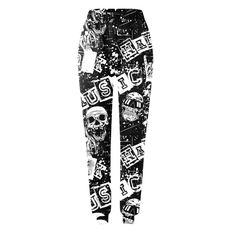 Roosad Skull Head Printiga dressipüksid Naistele Sügisene kottis Mood Oversize Jooksupüksid Halloweeni püksid Naiste Joggers Street