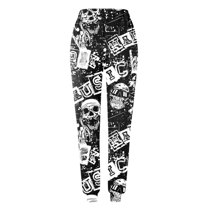 Roosad Skull Head Printiga dressipüksid Naistele Sügisene kottis Mood Oversize Jooksupüksid Halloweeni püksid Naiste Joggers Street