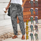 Γυναικεία χαλαρή εφαρμογή στη μέση της μέσης casual αθλητικό παντελόνι εκτύπωσης σε όλο το μήκος αναπνέει αθλητικά παντελόνια Chinos 8XL