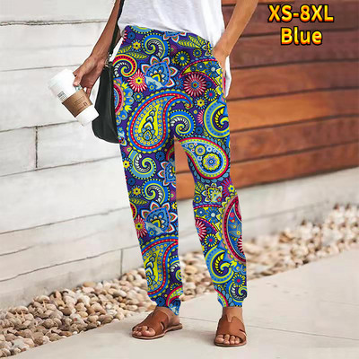 Γυναικεία χαλαρή εφαρμογή στη μέση της μέσης casual αθλητικό παντελόνι εκτύπωσης σε όλο το μήκος αναπνέει αθλητικά παντελόνια Chinos 8XL