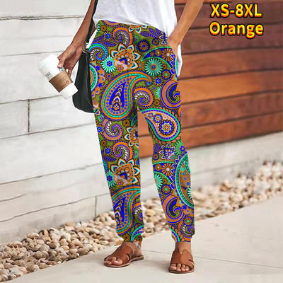 Γυναικεία χαλαρή εφαρμογή στη μέση της μέσης casual αθλητικό παντελόνι εκτύπωσης σε όλο το μήκος αναπνέει αθλητικά παντελόνια Chinos 8XL