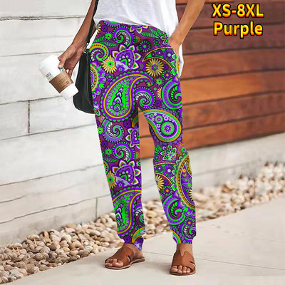 Γυναικεία χαλαρή εφαρμογή στη μέση της μέσης casual αθλητικό παντελόνι εκτύπωσης σε όλο το μήκος αναπνέει αθλητικά παντελόνια Chinos 8XL