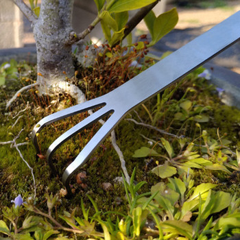 Градинарско гребло от неръждаема стомана Шпатула за разхлабване на корени от бонсай Многофункционален градински инструмент