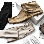 Női nadrágok lelógó modális elasztikus, magas derékú, alkalmi melegítőnadrágok női tapírozott tavaszi nyári nadrágok női pantalones De Mujer