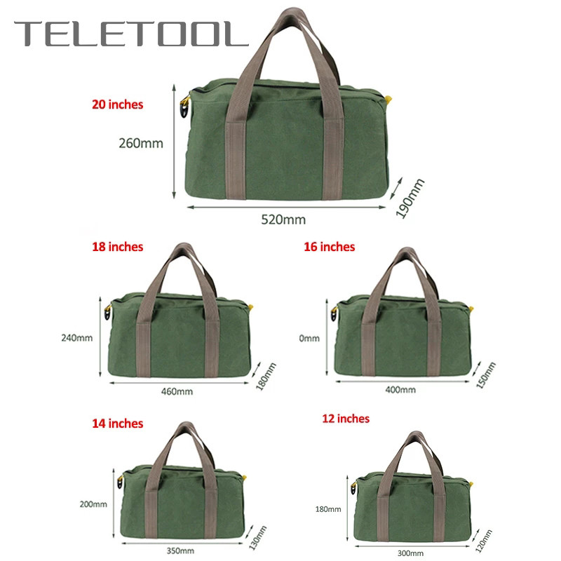 Kaasaskantav tööriistakott, suure mahutavusega hoiuruum Multifunktsionaalne veekindel remondivõti kruvikeeraja rulltööriista organiseerija lõuendist kandekott