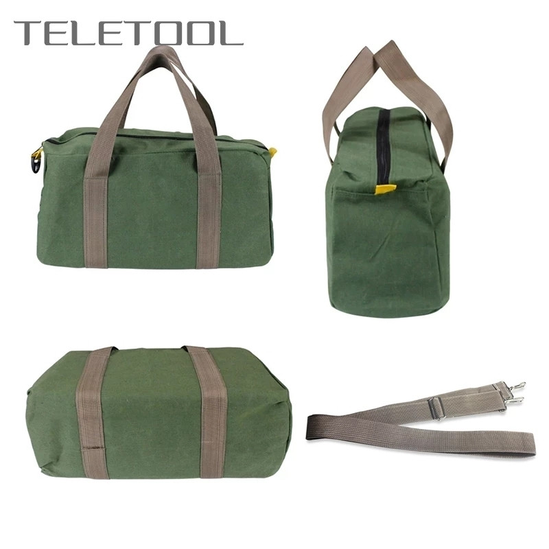 Kaasaskantav tööriistakott, suure mahutavusega hoiuruum Multifunktsionaalne veekindel remondivõti kruvikeeraja rulltööriista organiseerija lõuendist kandekott