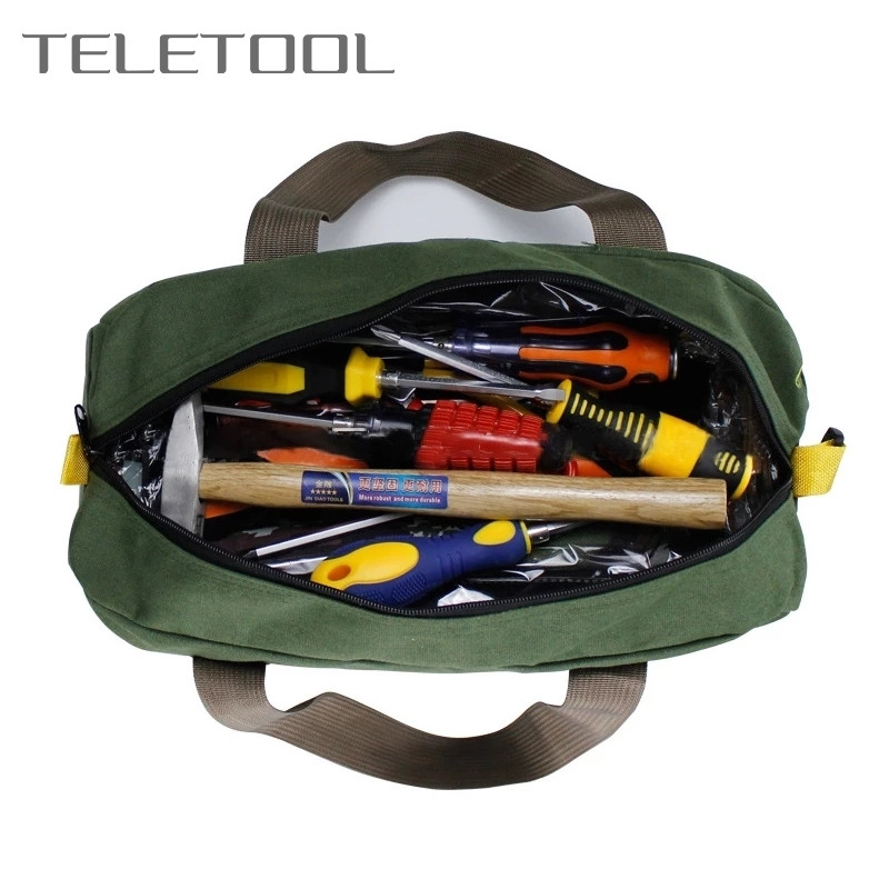 Kaasaskantav tööriistakott, suure mahutavusega hoiuruum Multifunktsionaalne veekindel remondivõti kruvikeeraja rulltööriista organiseerija lõuendist kandekott