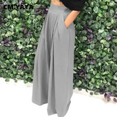 CM.YAYA Sieviešu taisnas bikses ar augstu vidukli Rudens ziema INS Streetwear Pamata platas garas bikses