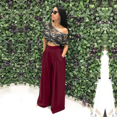 CM.YAYA Sieviešu taisnas bikses ar augstu vidukli Rudens ziema INS Streetwear Pamata platas garas bikses